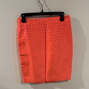 NWT J. Crew The Pencil Skirt Pink Orange Polka Dot Size 4
